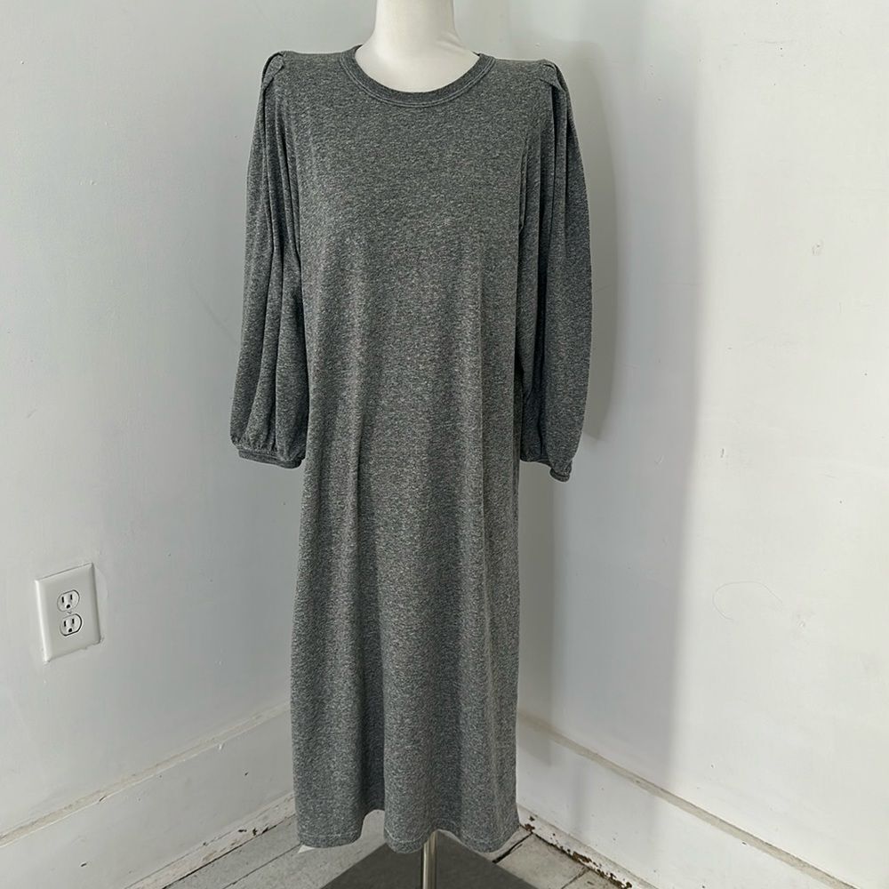 THE GREAT. Gray Midi Dress
